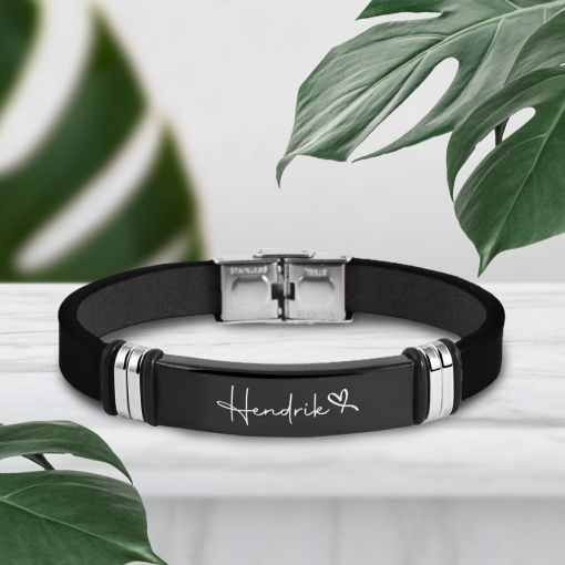 Name mit Herz | Lederarmbänder