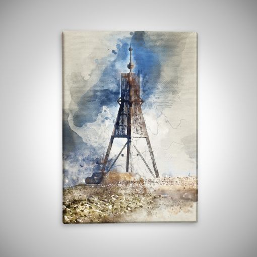 CuxPrint - Motiv: Kugelbake Aquarell Hochformat | Leinwand Galerie Print