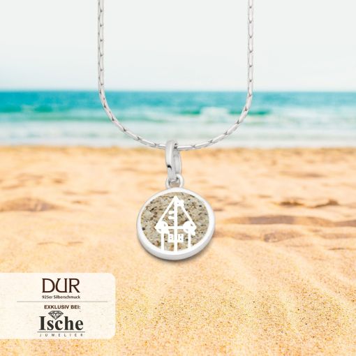 Kette mit Anhänger „Semaphor mit Strandsand" | Schmuck