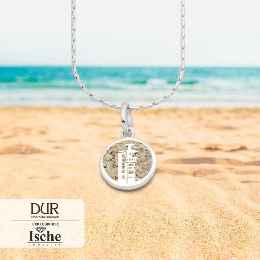 Kette mit Anhänger „Radarturm mit Strandsand" | Schmuck