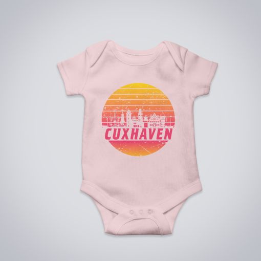 CuxBody - Motiv: Cuxhaven Skyline orange | BabyBody Mädchen