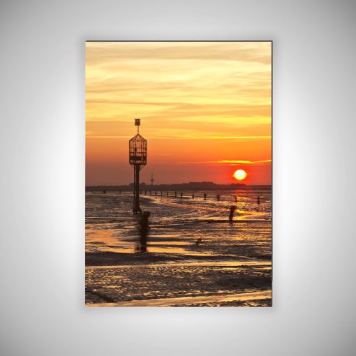 CuxPrint - Motiv: Rettungsboje Sonnenaufgang Hochformat | 3mm Alu-Dibond-Platte Galerie Print