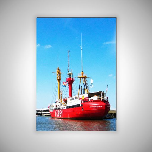 CuxPrint - Motiv: Feuerschiff Elbe1 Hochformat | 3mm Alu-Dibond-Platte Galerie Print