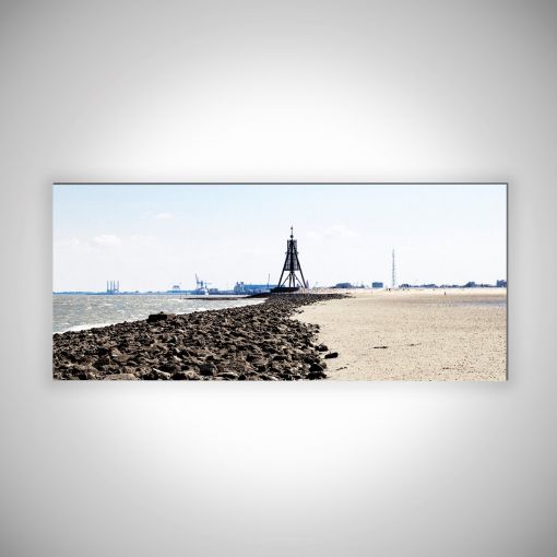 CuxPrint - Motiv: Kugelbake Stein Panorama | 3mm Alu-Dibond-Platte Galerie Print