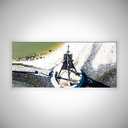 CuxPrint - Motiv: Kugelbake von oben Panorama | 3mm Alu-Dibond-Platte Galerie Print