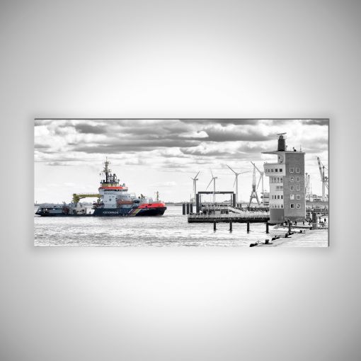CuxPrint - Motiv: Küstenwache an der Alten Liebe Panorama | 3mm Alu-Dibond-Platte Galerie Print