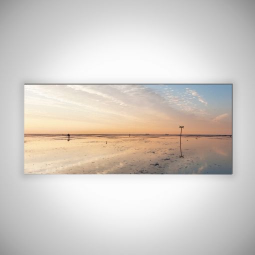 CuxPrint - Motiv: Wattenmeer bei Ebbe Panorama | 3mm Alu-Dibond-Platte Galerie Print
