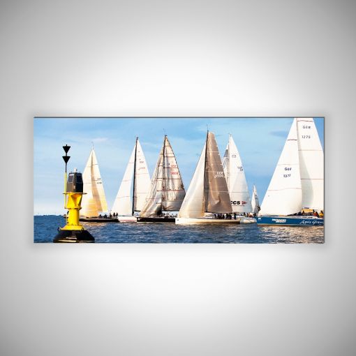 CuxPrint - Motiv: Segelschiffe mit Boje Panorama | 3mm Alu-Dibons-Platte Galerie Print