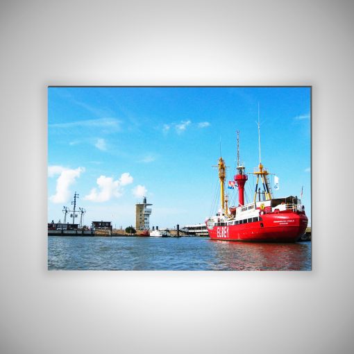 CuxPrint - Motiv: Feuerschiff Elbe1 Querformat | 3mm Alu-Dibond-Platte Galerie Print