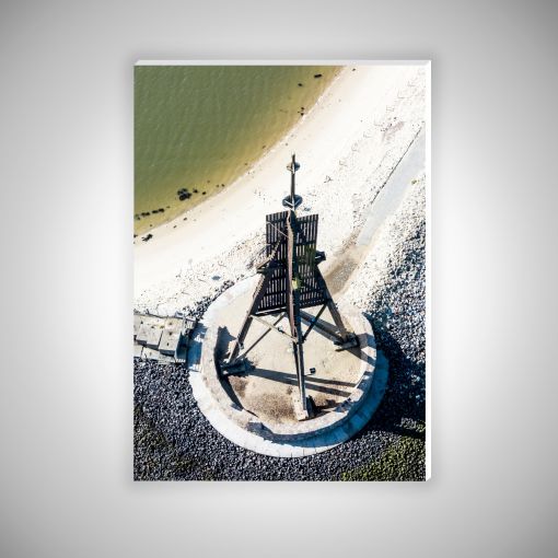 CuxPrint - Motiv: Kugelbake von oben Hochformat | Hartschaumplatte 10 mm Galerie Print