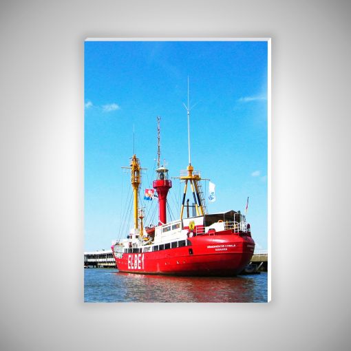 Feuerschiff Elbe1 hochformat | Hartschaumplatte 10mm Galerie Print-60 x 90