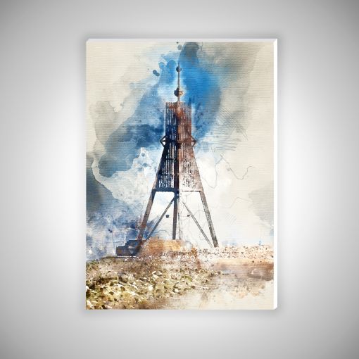 Kugelbake Aquarell Hochformat | Hartschaumplatte 10mm Galerie Print-40 x 60