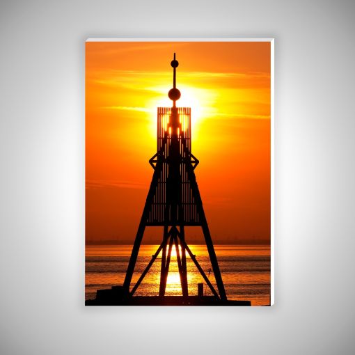 Kugelbake Sonnenaufgang Hochformat | Hartschaumplatte 10mm Galerie Print-40 x 60