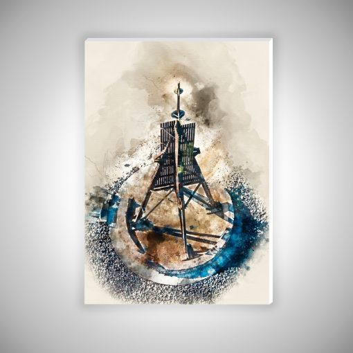 Kugelbake von oben Aquarell Hochformat | Hartschaum 10mm Galerie Print-40 x 60