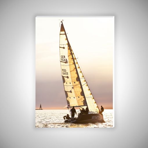 CuxPrint - Motiv: Segelschiff bei Dämmerung | Hartschaumplatte 10mm Galerie Print