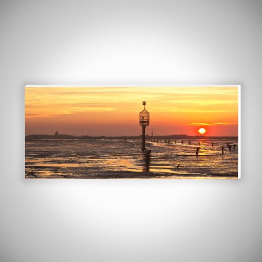 CuxPrint - Motiv: Rettungsboje Sonnenaufgang Panorama | Hartschaumplatte 10mm Galerie Print