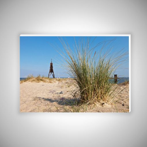 CuxPrint - Motiv: Kugelbake mit Küstengras | Hartschaumplatte 10mm Galerie Print