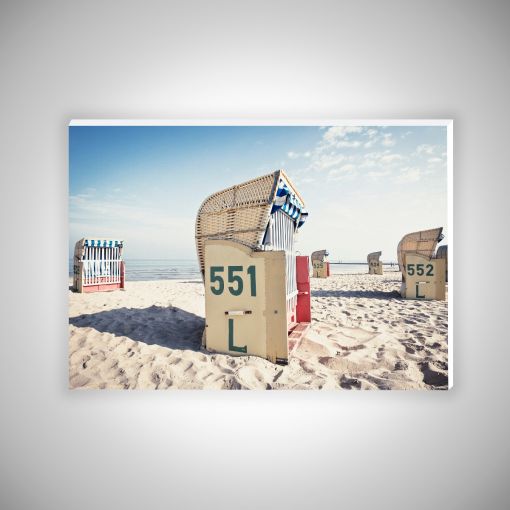 CuxPrint - Motiv: Strandkorb am Cuxhavener Strand | Hartschaumplatte 10mm Galerie Print
