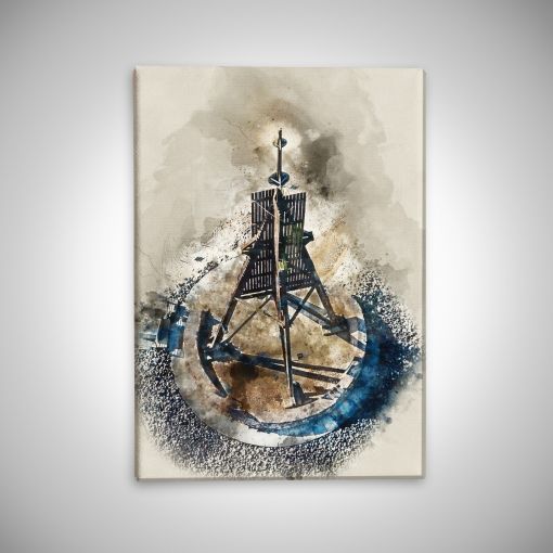 CuxPrint - Motiv: Kugelbake von oben Aquarell | Leinwand Galerie Print