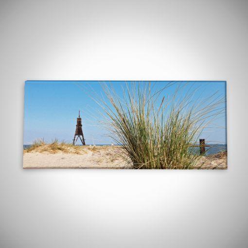 CuxPrint - Motiv: Kugelbake mit Küstengras Panorama | Leinwand Galerie Print