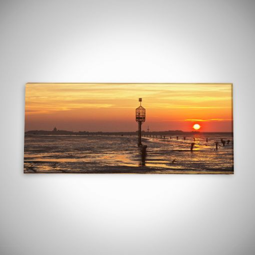 CuxPrint - Motiv: Rettungsboje Sonnenaufgang Panorama | Leinwand Galerie Print