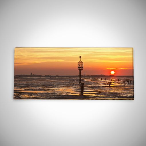 CuxPrint - Motiv: Rettungsboje Sonnenaufgang Panorama | Leinwand Galerie Print