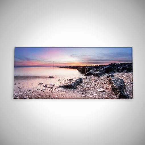 Muscheln im Watt Panorama | Leinwand Galerie Print-50 x 20