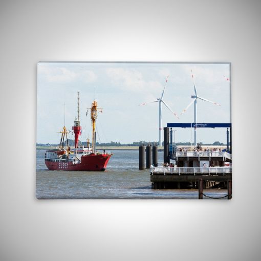CuxPrint - Motiv: Feuerschiff Elbe 1 an der Alten Liebe | Leinwand Galerieprint