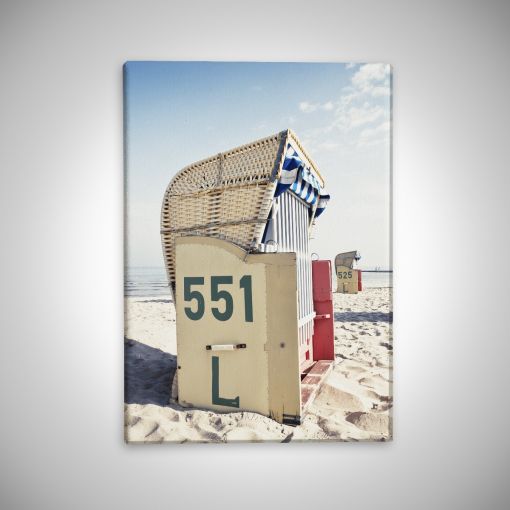 CuxPrint - Motiv: Strandkorb am Cuxhavener Strand  | Leinwand Galerie Print