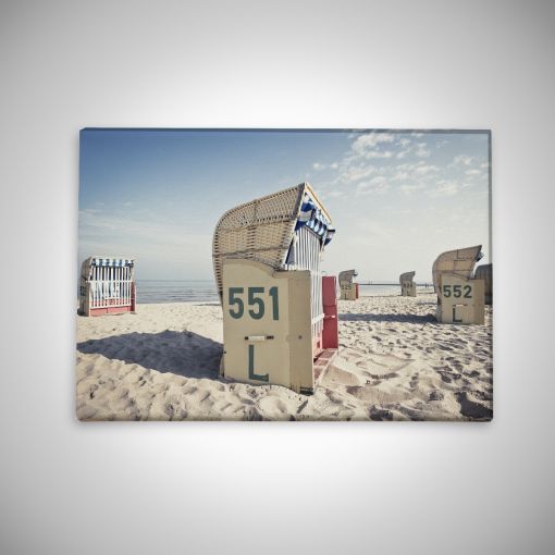 CuxPrint - Motiv: Strandkorb am Cuxhavener Strand | Leinwand Galerie Print