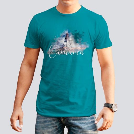 Aquarell Kugelbake Cuxhaven | Herren T-Shirt-oceanblau-L