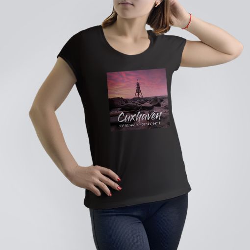 Cuxhaven Kugelbake | Damen T-Shirt-schwarz-L