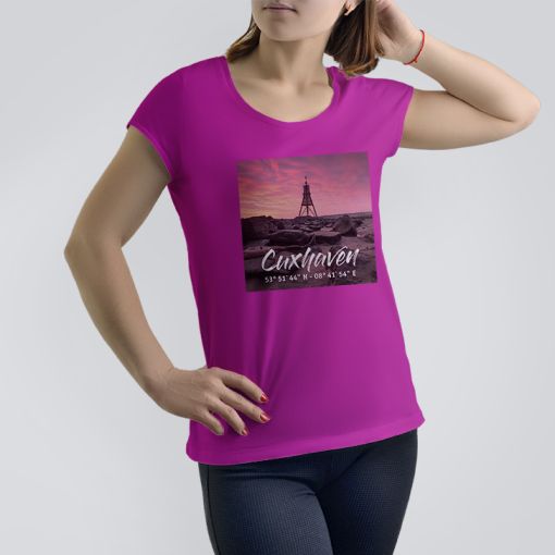Cuxhaven Kugelbake | Damen T-Shirt-pink-L