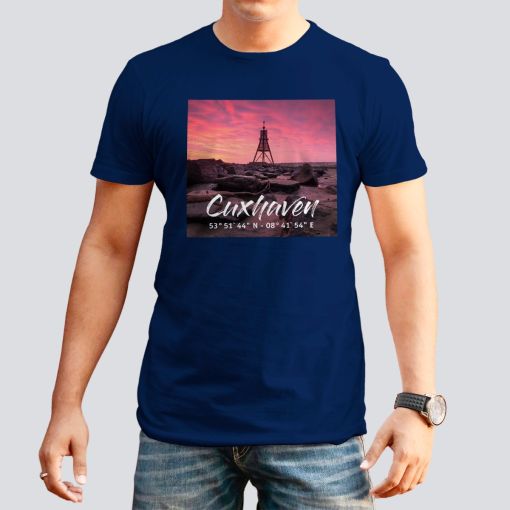Cuxhaven Kugelbake | Herren T-Shirt-navyblau-S