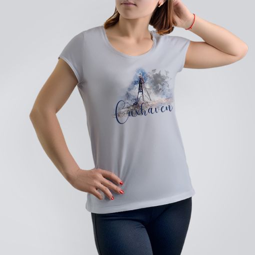 Aquarell Kugelbake Cuxhaven | Damen T-Shirt-soft grau-M