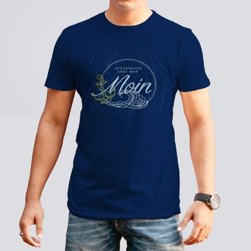 Moin Cuxhaven | Herren T-Shirt-navyblau-M