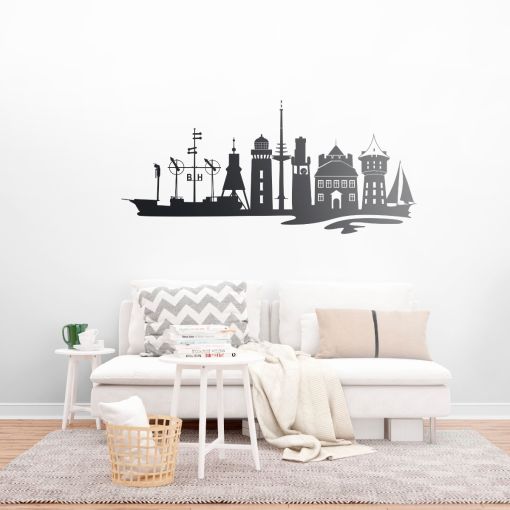 CuxAufkleber - Motiv: Cuxhaven Skyline | Wandtattoo