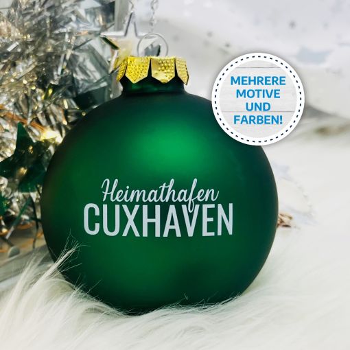 UV-Druck | Weihnachtskugel "Heimathafen" | Christbaumkugel