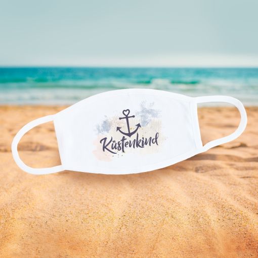 CuxMaske - Motiv: Küstenkind Aquarell | Mund- und Nasenmaske