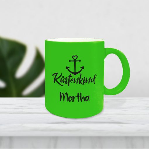 Tasse - Motiv: Küstenkind Anker | Neontasse