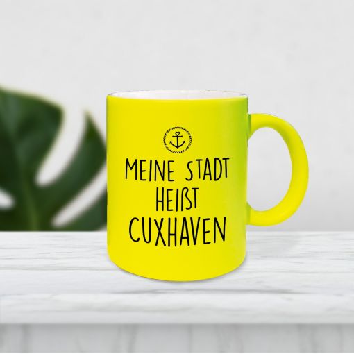 Tasse - Motiv: Meine Stadt heißt Cuxhaven | Neontasse