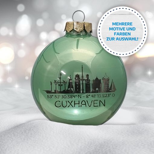 Weihnachtskugeln "Skyline Cuxhaven" | Christbaumkugel