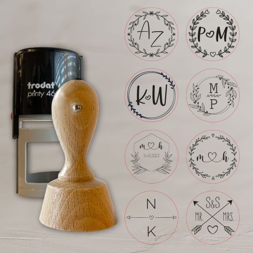 Initialen Stempel | Holz oder Automat | Rund