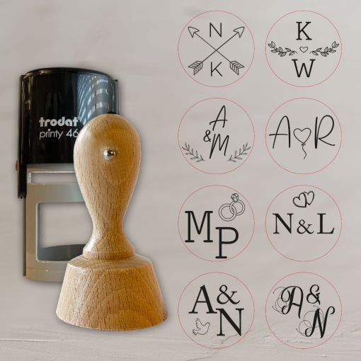 Initialen Stempel | Rund | Holz oder Automat