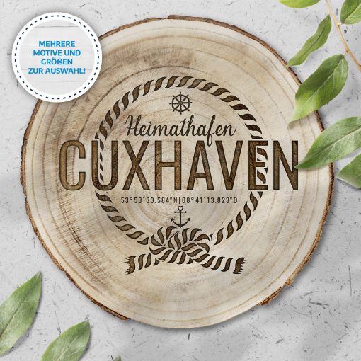 Holzscheiben mit Cuxhaven Motiven | Baumscheiben