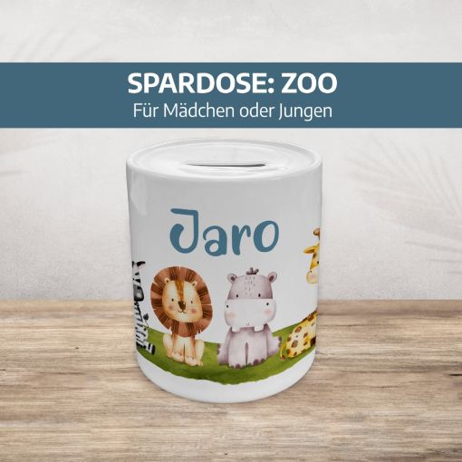 Spardose für Kinder | Motiv: Zoo