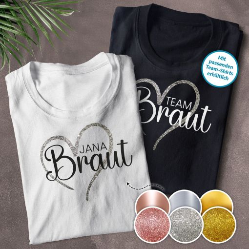 Motiv: Name Braut Herz | JGA T-Shirts