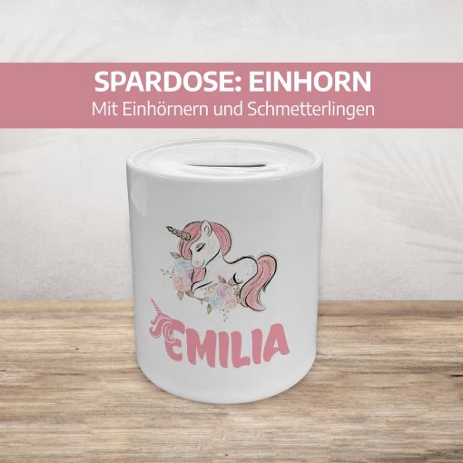 Spardose für Kinder | Motiv: Einhorn