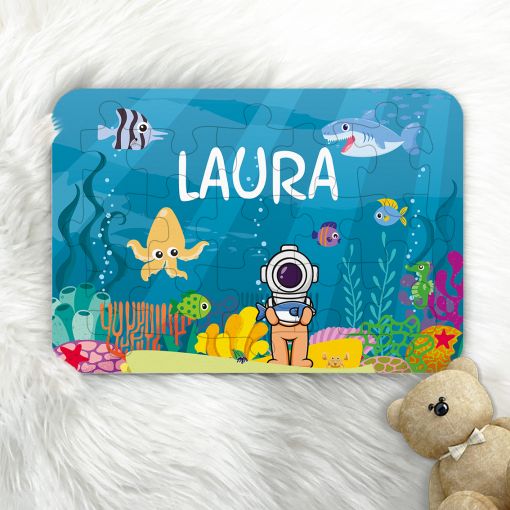 Holzpuzzle für Kinder | Motiv: Unterwasser