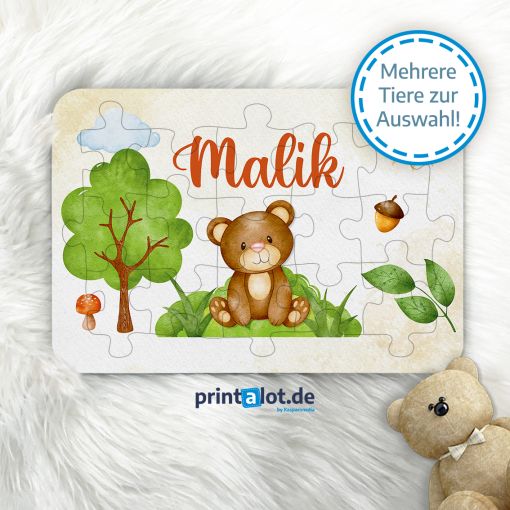 Holzpuzzle für Kinder | Motiv: Waldtiere